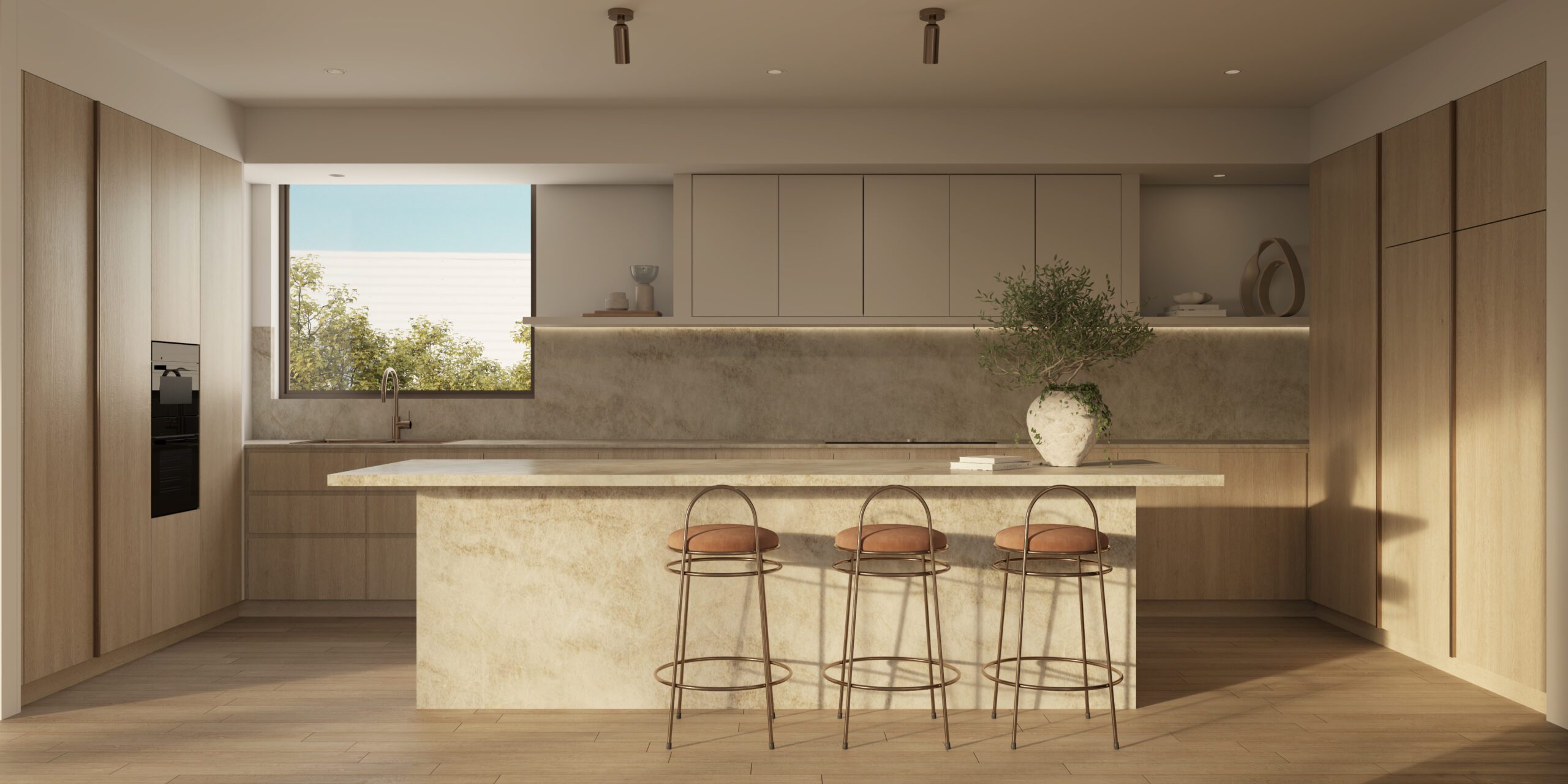 Unit 2 - Kitchen_Tahj Mahal Stone (All Timber Cabinetry)