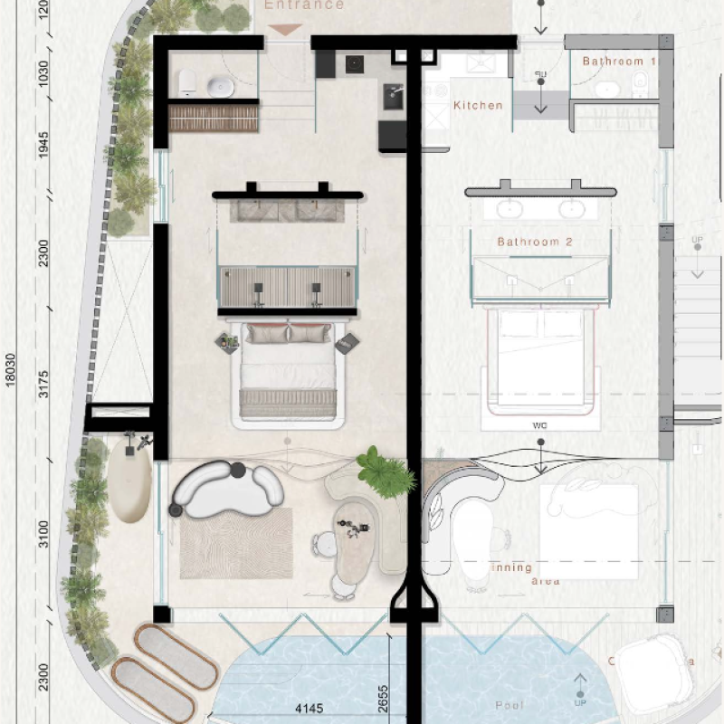 LaBelle Bali 1 Bed Floorplan